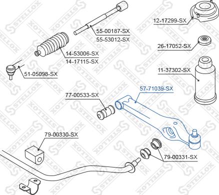 Stellox 57-71039-SX - Носач, окачване на колелата vvparts.bg