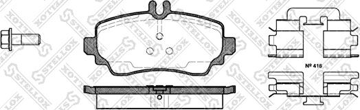 Stellox 661 000B-SX - Комплект спирачно феродо, дискови спирачки vvparts.bg