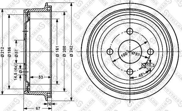 Stellox 6025-9905-SX - Спирачен барабан vvparts.bg