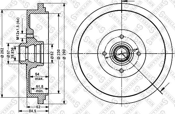 Stellox 6025-4719-SX - Спирачен барабан vvparts.bg