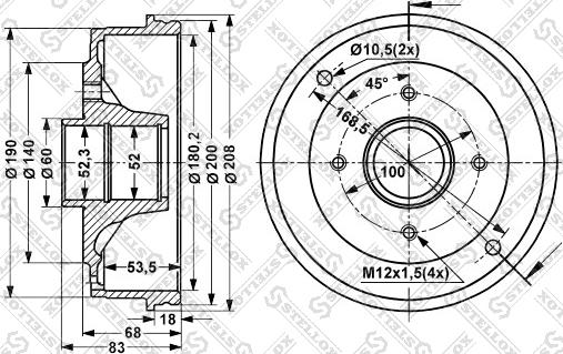 Stellox 6025-3906-SX - Спирачен барабан vvparts.bg