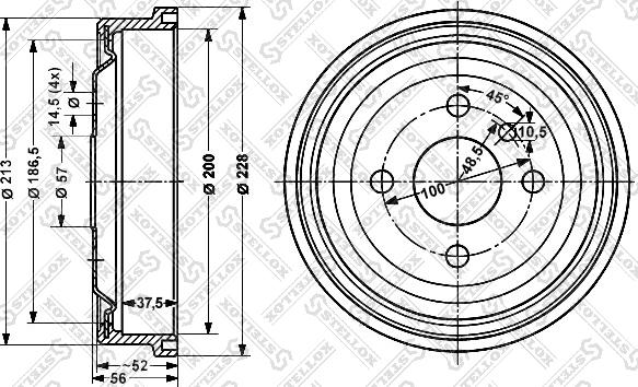 Stellox 6025-3605-SX - Спирачен барабан vvparts.bg