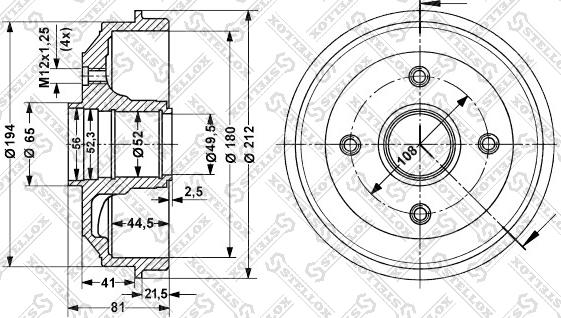 Stellox 6025-3705-SX - Спирачен барабан vvparts.bg