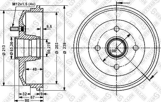 Stellox 6025-2529-SX - Спирачен барабан vvparts.bg