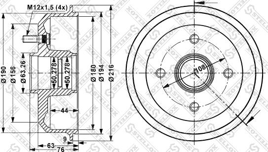 Stellox 6025-2526-SX - Спирачен барабан vvparts.bg