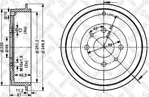 Stellox 6025-2314-SX - Спирачен барабан vvparts.bg