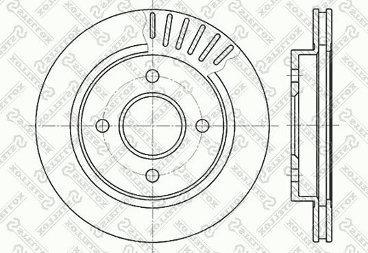 Stellox 6020-2535V-SX - Спирачен диск vvparts.bg