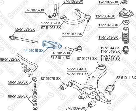 Stellox 14-51010-SX - Маншон, кормилно управление vvparts.bg