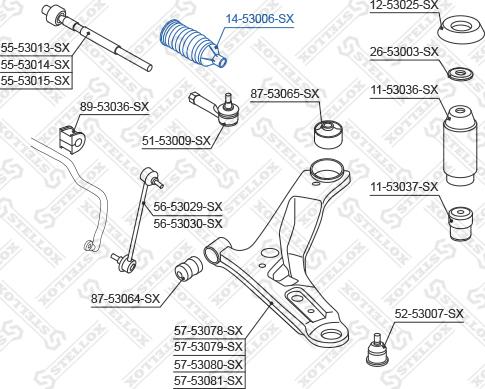 Stellox 14-53006-SX - Маншон, кормилно управление vvparts.bg