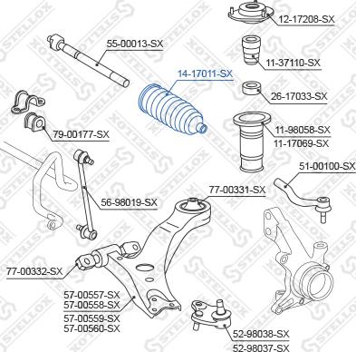 Stellox 14-17011-SX - Маншон, кормилно управление vvparts.bg