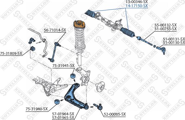 Stellox 14-17150-SX - Маншон, кормилно управление vvparts.bg