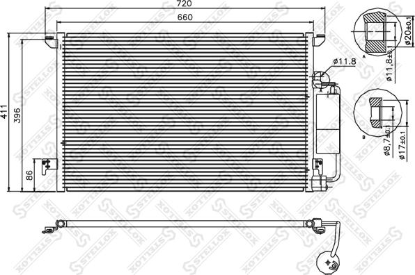 Stellox 10-45554-SX - Кондензатор, климатизация vvparts.bg