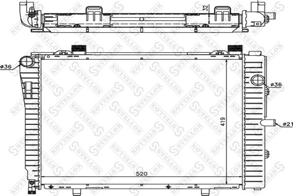 Stellox 10-25908-SX - Радиатор, охлаждане на двигателя vvparts.bg