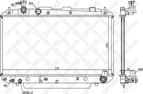 Stellox 10-25441-SX - Радиатор, охлаждане на двигателя vvparts.bg