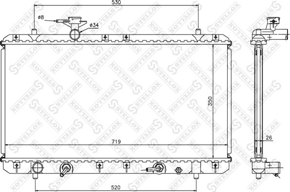 Stellox 10-25459-SX - Радиатор, охлаждане на двигателя vvparts.bg