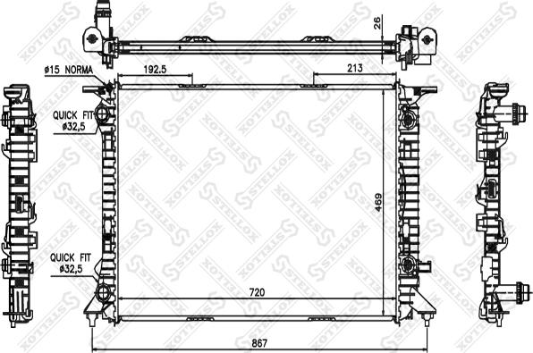 Stellox 10-25451-SX - Радиатор, охлаждане на двигателя vvparts.bg