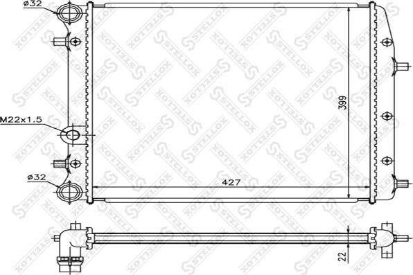 Stellox 10-25462-SX - Радиатор, охлаждане на двигателя vvparts.bg