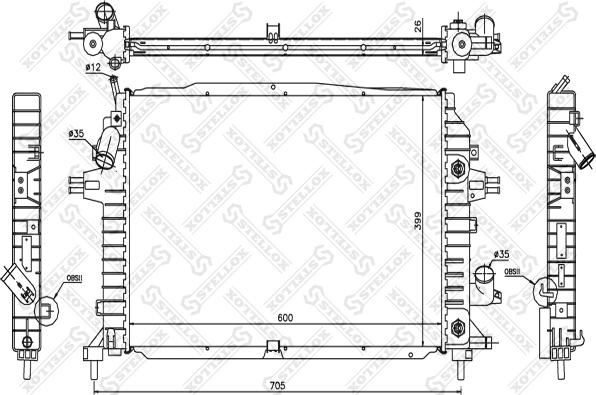 Stellox 10-25405-SX - Радиатор, охлаждане на двигателя vvparts.bg