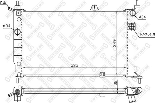 Stellox 10-25416-SX - Радиатор, охлаждане на двигателя vvparts.bg