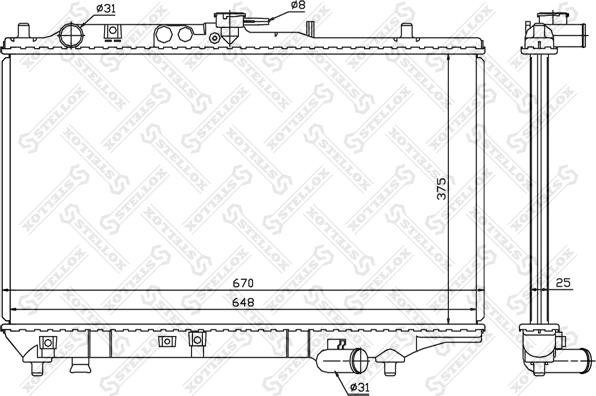 Stellox 10-25430-SX - Радиатор, охлаждане на двигателя vvparts.bg