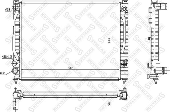 Stellox 10-25544-SX - Радиатор, охлаждане на двигателя vvparts.bg