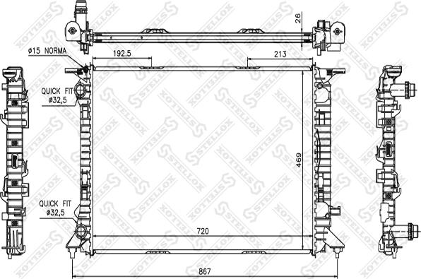 Stellox 10-25524-SX - Радиатор, охлаждане на двигателя vvparts.bg