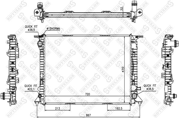 Stellox 10-25520-SX - Радиатор, охлаждане на двигателя vvparts.bg