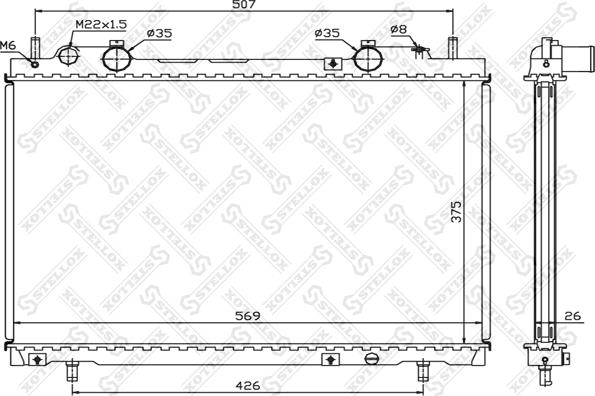 Stellox 10-25692-SX - Радиатор, охлаждане на двигателя vvparts.bg