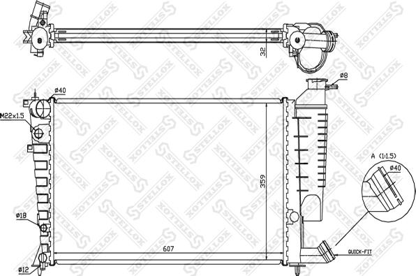 Stellox 10-25656-SX - Радиатор, охлаждане на двигателя vvparts.bg