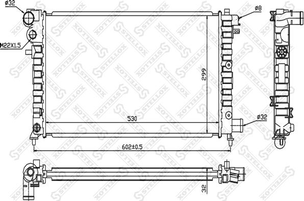 Stellox 10-25665-SX - Радиатор, охлаждане на двигателя vvparts.bg