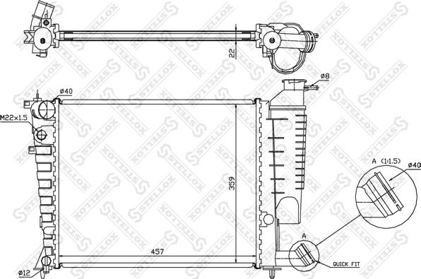 Stellox 10-25660-SX - Радиатор, охлаждане на двигателя vvparts.bg