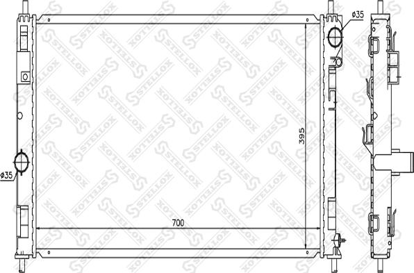 Stellox 10-25631-SX - Радиатор, охлаждане на двигателя vvparts.bg