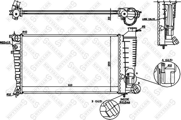 Stellox 10-25671-SX - Радиатор, охлаждане на двигателя vvparts.bg