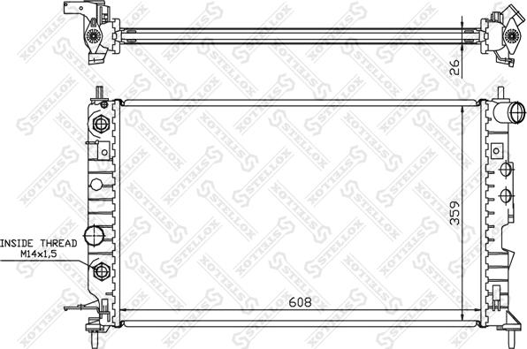 Stellox 10-25099-SX - Радиатор, охлаждане на двигателя vvparts.bg