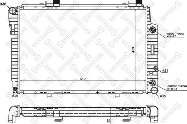 Stellox 10-25095-SX - Радиатор, охлаждане на двигателя vvparts.bg