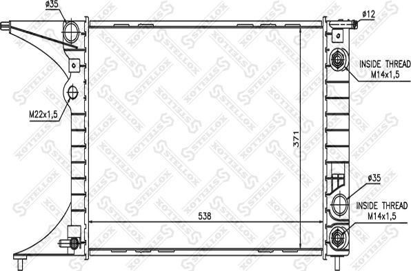 Stellox 10-25098-SX - Радиатор, охлаждане на двигателя vvparts.bg