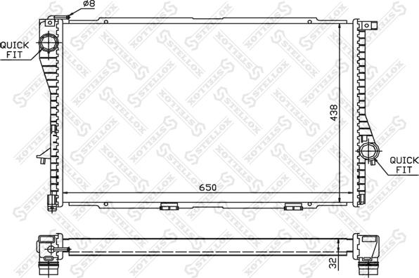 Stellox 10-25044-SX - Радиатор, охлаждане на двигателя vvparts.bg