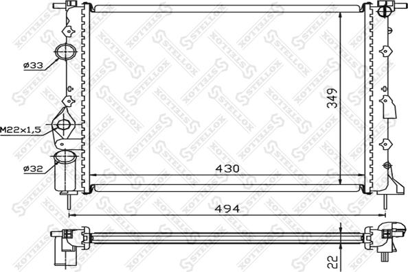 Stellox 10-25040-SX - Радиатор, охлаждане на двигателя vvparts.bg