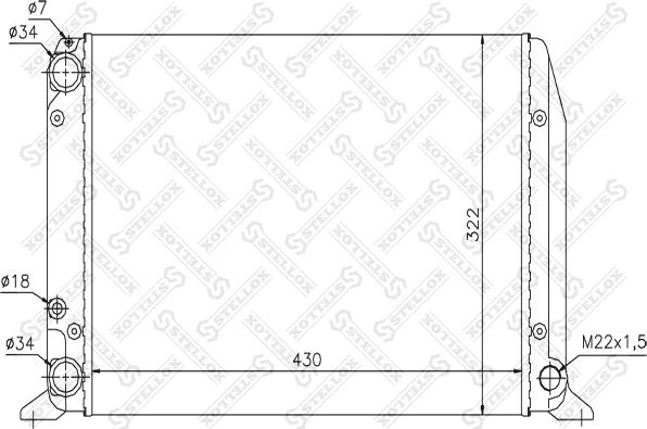 Stellox 10-25043-SX - Радиатор, охлаждане на двигателя vvparts.bg