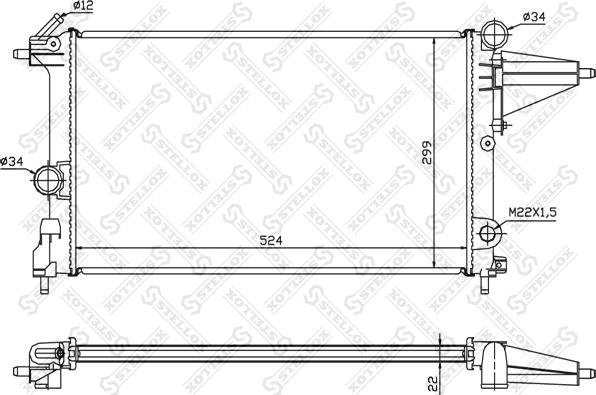 Stellox 10-25047-SX - Радиатор, охлаждане на двигателя vvparts.bg