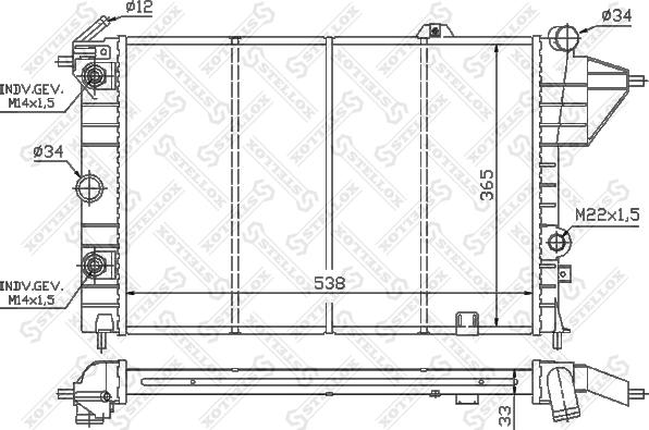 Stellox 10-25059-SX - Радиатор, охлаждане на двигателя vvparts.bg