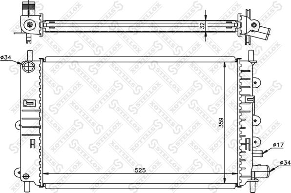 Stellox 10-25055-SX - Радиатор, охлаждане на двигателя vvparts.bg