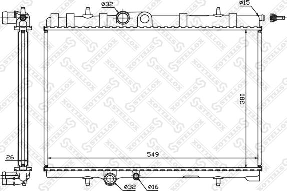 Stellox 10-25064-SX - Радиатор, охлаждане на двигателя vvparts.bg