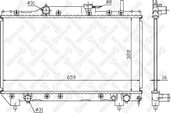 Stellox 10-25061-SX - Радиатор, охлаждане на двигателя vvparts.bg