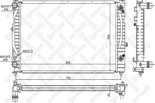 Stellox 10-25063-SX - Радиатор, охлаждане на двигателя vvparts.bg