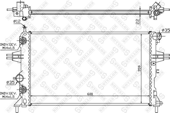 Stellox 10-25062-SX - Радиатор, охлаждане на двигателя vvparts.bg