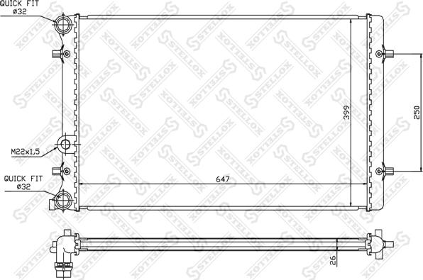 Stellox 10-25006-SX - Радиатор, охлаждане на двигателя vvparts.bg