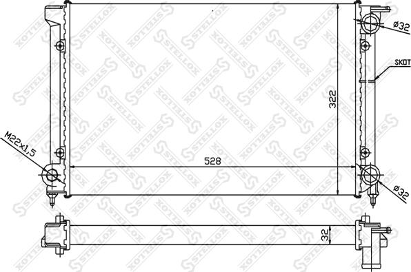 Stellox 10-25000-SX - Радиатор, охлаждане на двигателя vvparts.bg