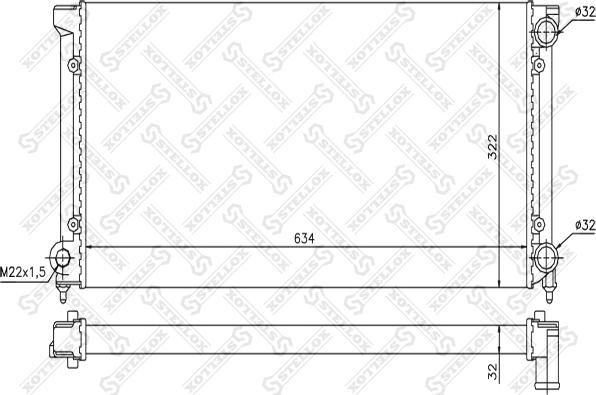 Stellox 10-25001-SX - Радиатор, охлаждане на двигателя vvparts.bg