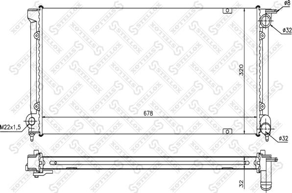 Stellox 10-25012-SX - Радиатор, охлаждане на двигателя vvparts.bg